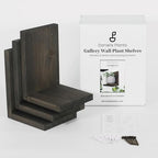 Daniel's Plants 3-Pack Mid-Century Modern L-Shaped Floating Shelves | Solid Wood Plant Wall Shelf Kit | Dusk Grey - Image 4