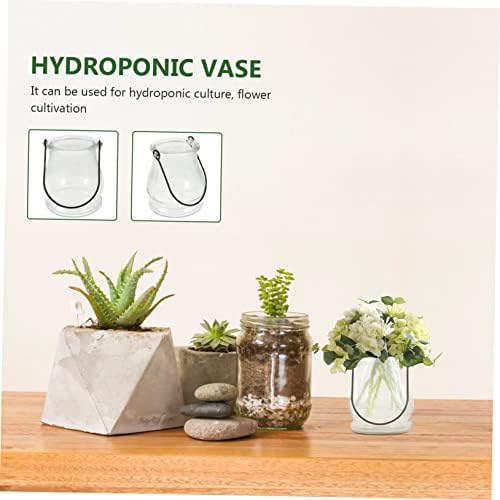 IMIKEYA 4pcs Hanging Candlestick Infusion Bottle Wedding Table Decor Crystal Glass Plant Terrarium Glass Votive Candle Holder Globe Plant Terrariums Home Decor Iron Cylindrical Light Stand - Image 7