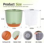 QCQHDU 2 Pack 7.2 Inch Orchid Pots with Holes for Repotting, Double-Layer and Self Watering Orchid Pot with Good Air Circulation - Image 3