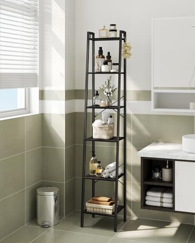 Hzuaneri Ladder Shelf, Bookshelf, Freestanding Corner Storage Shelf - Image 4