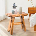 Wood Step Stool, Unique Design Live Edge Wood Stool, Freeform Natural Plant Stand for Garden, Yard, Living Room, Bedroom by HOEGMST