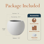 KUTE NEST 16" Dia - Premium Globo Fiberstone Outdoor Planter - Light Gray - Image 2