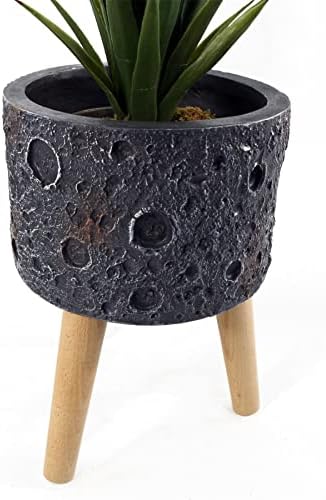 Leaf Large Planters Plant Pots, Fibreglass, 35cm Lunar Black - Image 7