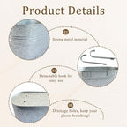 4 Pack 17" Galvanized Hanging Railing Planters with Hooks and Drainage - Image 3