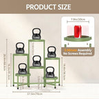 LASZOLA Plant Stand Indoor Outdoor Tall with Plastic Tray, 6 Tiers Green - Image 2