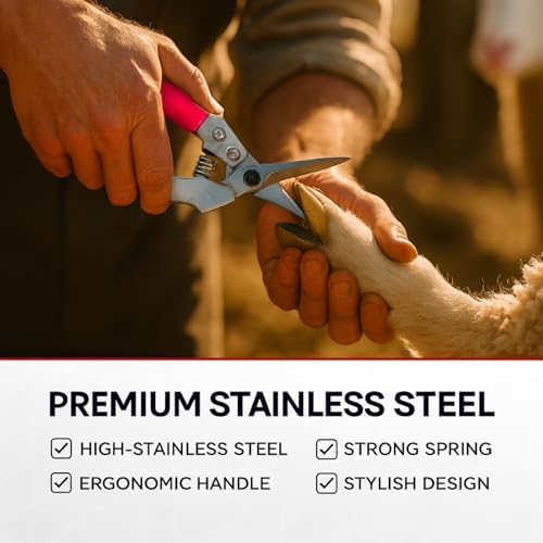 Goat Hoof Trimmers and Farrier Shears – Versatile Hoof, Wire, and Pipe Cutting Tool for Livestock – Silver (Silver-Red 1pack) - Image 6