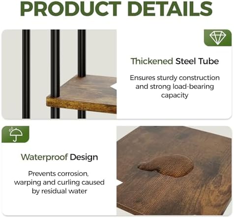 Bamworld Plant Stand 7 Tier Tall Shelf for Multiple Plants Brown - Image 5
