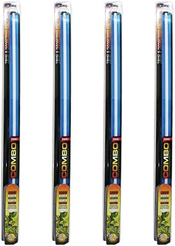 SunBlaster SL0900304 54 Watt 6400K 4' 120V Hydroponic Grow Light Lamp Ballast Fixture with NanoTech T5HO Reflector for Indoor Home Gardens, 4 Pack by SunBlasterLighting