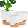 GARDIFE 10/9/8 inch Plant pots, planters for Indoor Plants, self Watering Plant Pot, Flower pots, White by GARDIFE