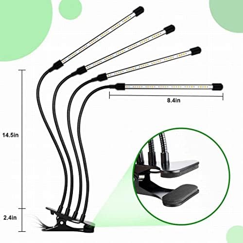 Grow Light, 80W Tri Head Timing 80 LED 9 Dimmable Levels Plant Grow Lights for Indoor Plants with Red Blue Spectrum, Adjustable Gooseneck, 3 9 12H Timer, 3 Switch Modes - Image 3