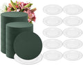 Threlaco 12 Sets Round Floral Foam with Clear Plastic Saucers, 7 Inches by Threlaco