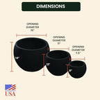 Beuta Large Poly Planters for Outdoor Plants - Set of 3, 8/12/14 Inches Outdoor Planters for Porch - Tall Planter for Outdoor & Indoor Plants | Large Indoor Plant Pot - USA Made - Black - Image 7