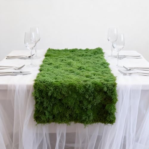 Preserved Green Moss Mat for Decoration Carpet Grass Wall, Natural Decorative for Plants Indoor with Base Fabric, Artificial Moss Mat for Wedding, Floral DIY (39.37 * 78.74 inch) by Unknown