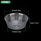 M METERXITY 5-Pack Plastic Plant Saucer, 13.4 Inch Clear Thin Plant Saucer Drip Tray for Indoor/Outdoor, Planter Liners Nursery Pots - Image 3