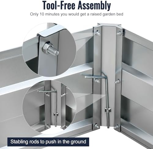Galvanized Raised Garden Bed Outdoor 3×3×1FT - Image 5