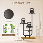 LASZOLA Plant Stand Shelf Tall for Indoor Corner, 3 Tier Metal Black - Image 2