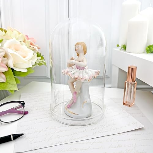 Plymor 4" x 7" Glass Display Dome Cloche (Clear Glass Tray Base), Pack of 2 - Image 2