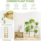 iDavosic.ly 6 Tier Large Plant Stand Indoor Outdoor, 10 In Wide Tray, Gold - Image 5