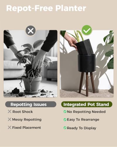 Bamworld 3-Pack Plant Holders for Indoor Plants Metal Planter Stands - Image 6