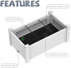 Vixzen Outdoor Resin Raised Planter Box, Rot-Resistant Non-Cracking, Divisible with Drainage Plug for Vegetables, Herbs,Flowers, Fit for Patio,Yard,Balcony (Gray, 30.04 * 17.72 * 12.6) - Image 3