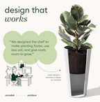 Veradek Demi Series Tall Planter - Tall Tapered Outdoor Planter with Shelf - Image 5