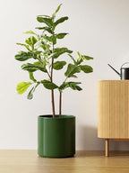 LE TAUCI 12 Inch Pot for Plants, Ceramic Indoor Planter, Bamboo Green - Image 5