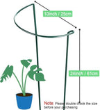 HiGift Peony Cages and Supports 24" H x 10" W, 8 Pack Tall Snake Plant Support Stake Half Round Metal Garden Stake for Indoor and Outdoor Plants, Flower Support Ring Border for Tomato,Hydrangea,Rose - Image 2