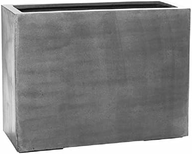 Pottery Pots Large Indoor & Outdoor Planter Pot Grey Rectangular – Size in Inches 28H X 15W X 38L - Flower Planters by Pottery+Pots