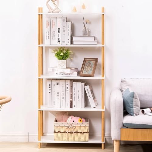 5‑Tier Expandable Freestanding Bamboo Bookshelf, Wooden Bookcase - Image 6