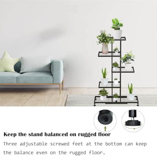 Twhep 5-Tier Iron Plant Stand - Modern Multi-Functional Shelf for Balcony & Garden - Image 3