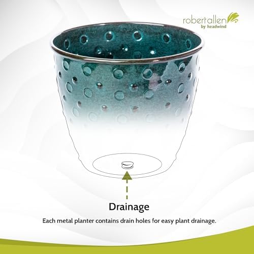 Headwind Ironstone Mandalay - 8" Spearmint Decorative Planter High-Gloss with Embossed Dotted Pattern & Durable Coated Finish – Lightweight Plant Pot Indoor & Outdoor Flower Pots Use by Robert Allen - Image 6