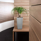 Lechuza CUBICO 22 Charcoal Metallic, Self-Watering Tall Planter, H16.1 L8.7 W8.7 in - Image 5