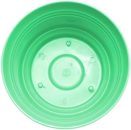 Bloem Saturn 10" Plastic Planter with Saucer, Mint Green, 4-Pack - Image 7