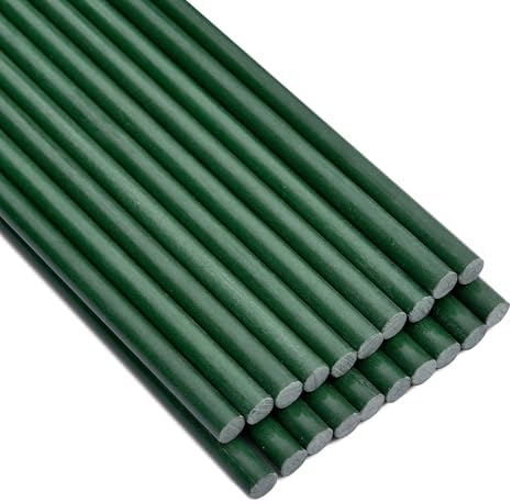 Garden Stakes 48 inch 20 Pack 0.27" Dia Solid Glassfiber Plant Support Rod Tomato Trellis Stakes (Green) by SnyGardn