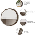 3 Pack Set Wall Planters,Modern Round Glass Wall Planter Succulent Planter Circle Iron Hanging Planter Vase for Herb,Small Cactus Perfect for Balcony, Room and Patio Decor (Coffee) - Image 3