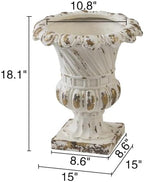 SOFE Vintage White Garden Planter Urns 18 Inches Tall, Handmade Antique - Image 2