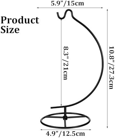 10 Pack Ornament Display Stands, 10.8" Height Metal Hanger Holder for Air Plants, Terrariums, Glass Globes, Crystal Balls - Christmas Wedding Home Office Decor (Black) - Image 2