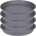 4 Pack of 16 17 inch Plant Saucer (15 inch Base), 2.3" Depth, Heavy Duty Deep Plant Trays for Pots, Plastic Plant Saucers for Indoors, Bird Bath Bowls, Drip Trays for Planter (17", Cement) by Bleuhome