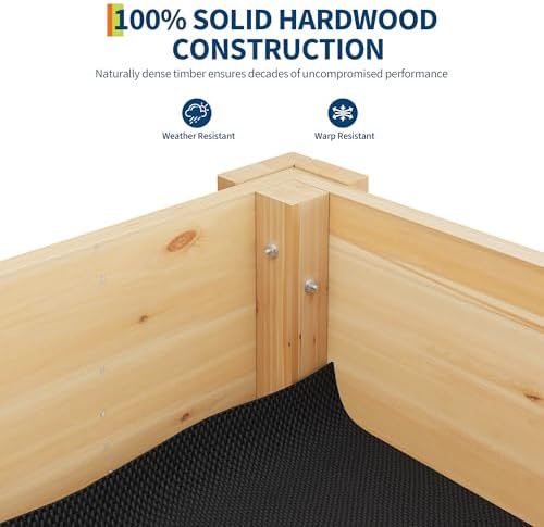IDEALHOUSE 72"x23"x30" Elevated Wood Raised Garden Bed Planter Box - Image 6