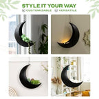 Hanging Moon Planter for Moon Room Decor - Great for Succulents, Air Plant, Mini Cactus, Faux, Artificial Plants-Boho Hanging Planters for Indoor Plants, Witchy Gifts for Women, Birthdays,Plant Lovers - Image 5
