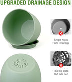 WSMKSZ Large Plant Pots 12/10/9 inch, Set of 3 Modern Decorative Plastic Planters with Drainage Holes and Saucers, Flower Pots for Indoor Outdoor Plants, Green - Image 6