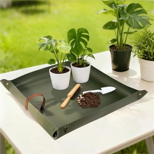Double-Sided Waterproof Foldable Potting Mat PU Leather Plant Repotting Gardening Tray for Replacing Soil Fertilizing - Image 5
