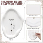 Modern Wall Mounted Resin Vase with Magnetic Glass Tube, White - Image 2
