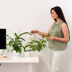 Kin 'n' Kind Set of 2 Minimalist Plant Pots (6.5" & 5.5") – Modern Indoor Planters with Drainage & Saucers & Plugs – Durable Eco-Conscious Composite, Indoor/Outdoor - Ventura Mist White - Image 5