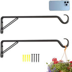 AILIN YELOKIE 2 Pack Extra Long 19 Inch Heavy-Duty Rust-Resistant Solid Steel Plant Hangers and Bird Feeder Hangers for Indoor and Outdoor Decor, Wall Hooks by YELOKIE