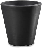 Crescent Garden Madison Planter– Weather-Resistant, Double Walled Indoor/Outdoor Plant Pot with Drain Hole – Durable All-Season Flower Container, 14" W (Caviar Black) by CrescentGarden