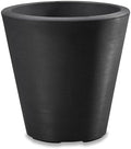 Crescent Garden Madison Planter– Weather-Resistant, Double Walled Indoor/Outdoor Plant Pot with Drain Hole – Durable All-Season Flower Container, 20" W (Caviar Black) by CrescentGarden