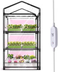 Indoor Greenhouse with Grow Light, 3-Tier Plant Shelf, 27x19x49in by SpeePlant