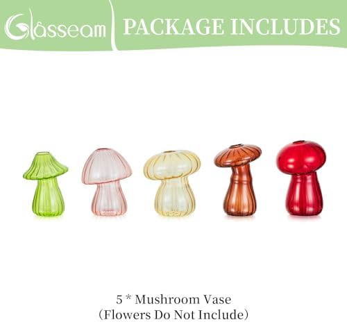 Glasseam Mushroom Plant Propagation Station, Set of 5 Glass Terrarium Jars - Image 7
