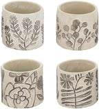 Set of 4 Botanical Cement Planters, 4.3 Inch, Gray and Brown - Image 2